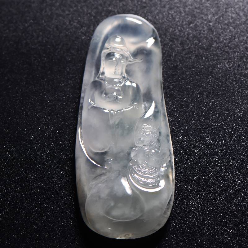 冰种晴水挂件 赐福观音