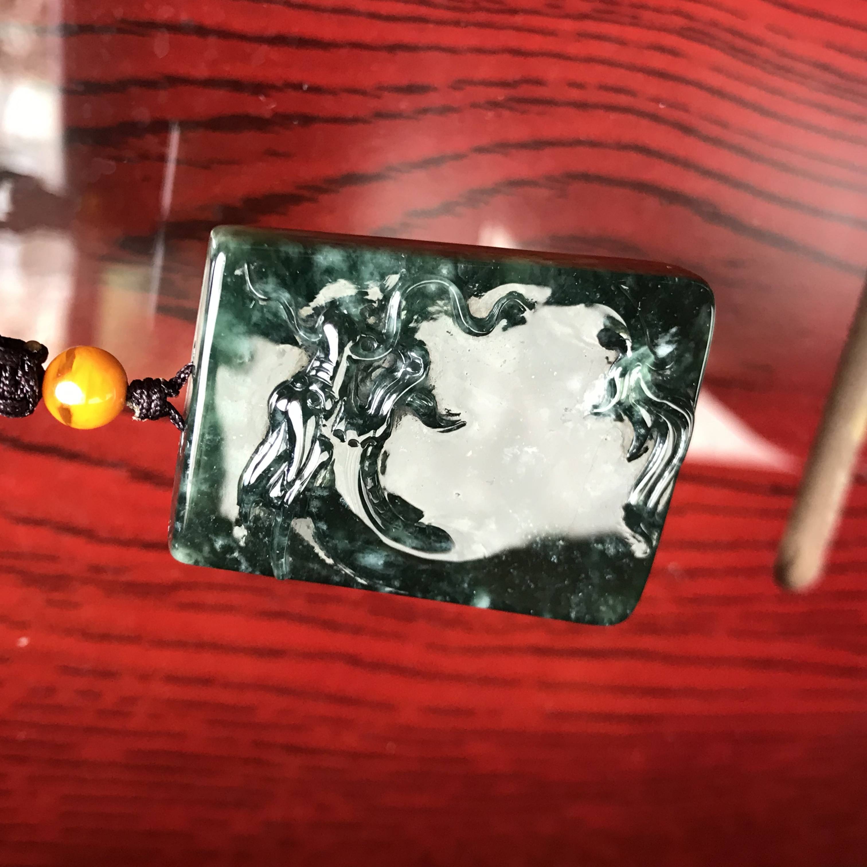 糯冰种翡翠挂件 龙行天下 27.5克