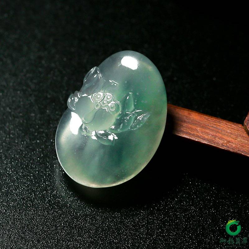 缅甸天然A货翡翠冰种挂件 和和美美 6.2克