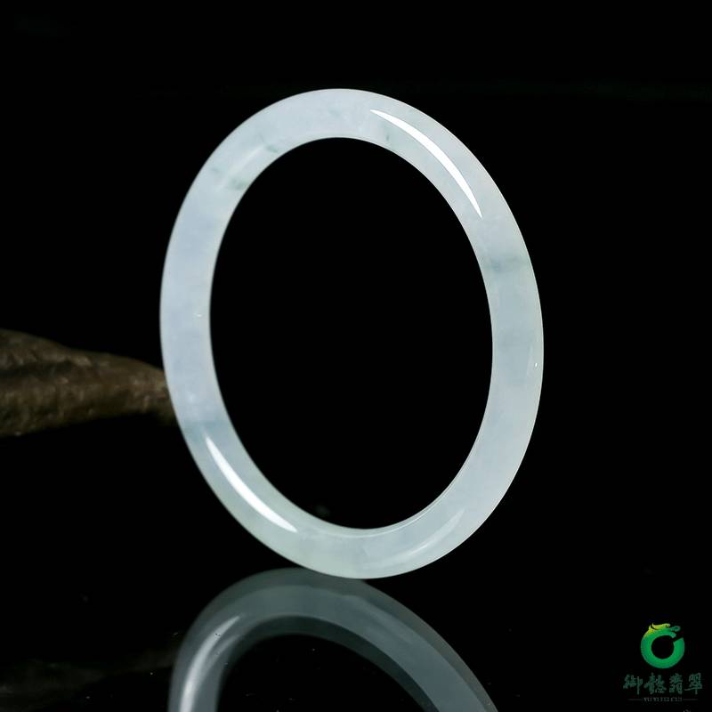 缅甸翡翠A货冰种飘翠手镯 内径54.5mm 22.1克