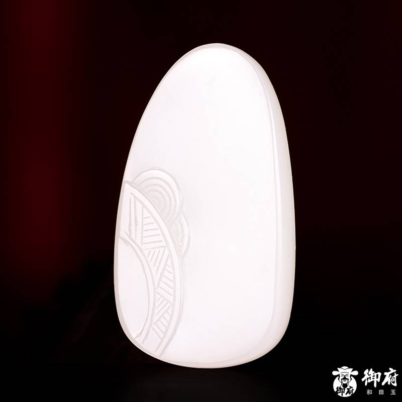 新疆和田玉洒金皮白玉籽料挂件 关公 13克 图片8