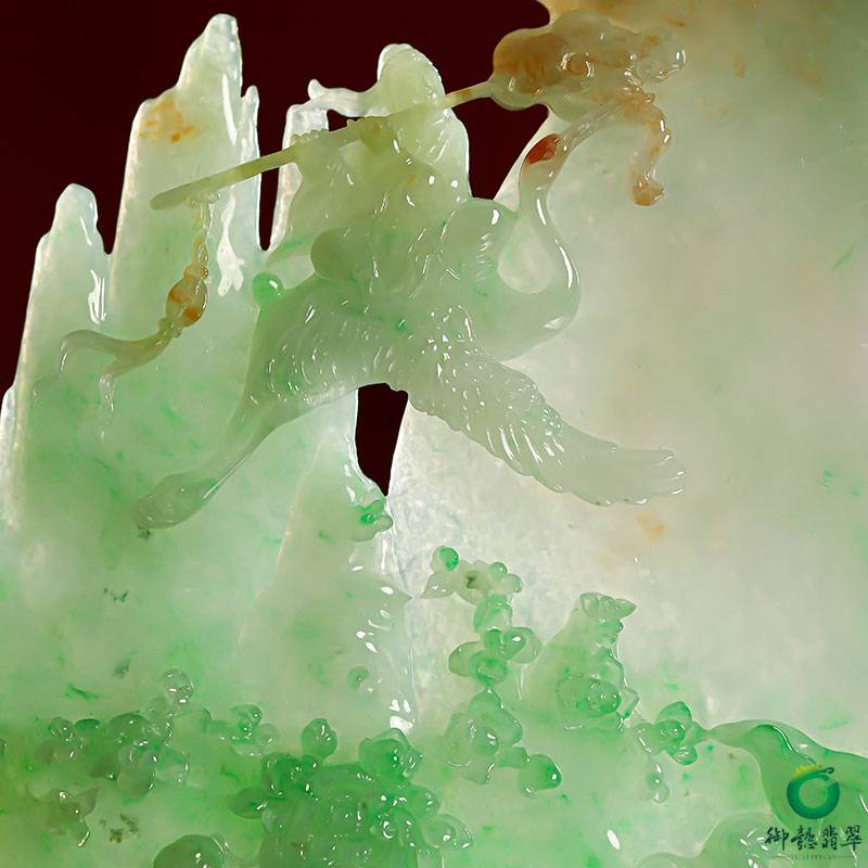 "玉龙奖"铜奖 付雪飞工作室 重1823克（一对）缅甸翡翠紫罗兰摆件 太平盛世 图片12