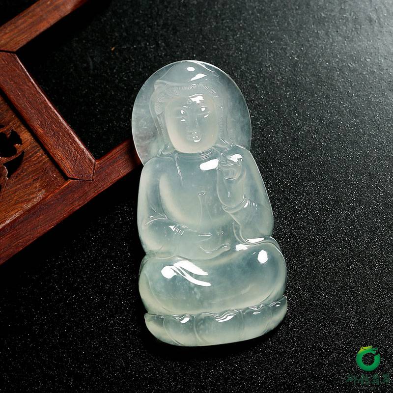 缅甸翡翠 A货 冰种吊坠 观音 25克 图片5