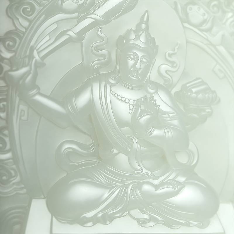 付雪飞工作室  "神工奖金奖" 重 1995克 新疆和玉玉白玉籽玉 摆件 四大菩萨 图片5