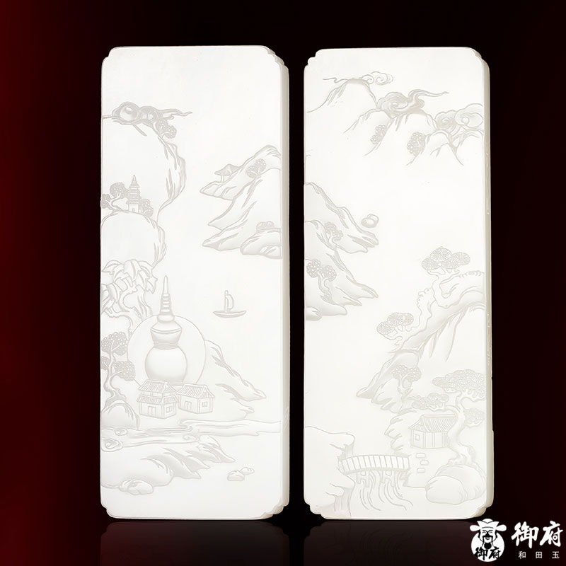 2022年玉龙奖银奖作品 付雪飞工作室 重 355克 新疆和田玉洒金皮白玉籽玉摆件 文殊普贤（对牌） 355克 图片3