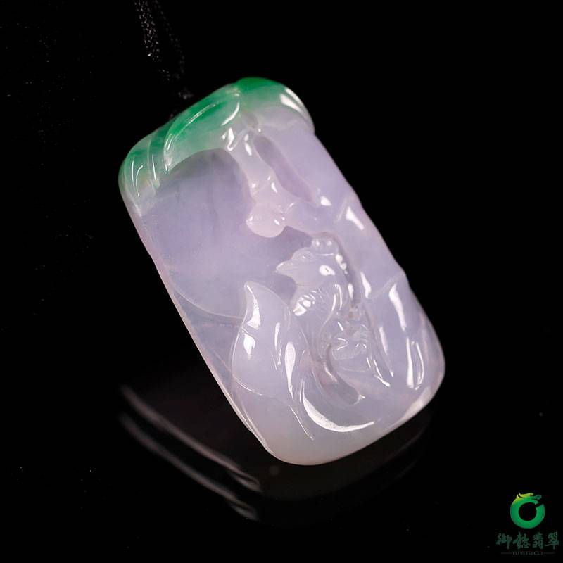 缅甸天然A货冰糯种春带彩紫罗兰翡翠 节节高升 15.6克 图片2