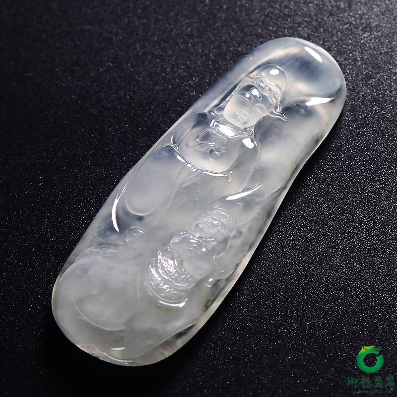 冰种晴水挂件 赐福观音 图片8