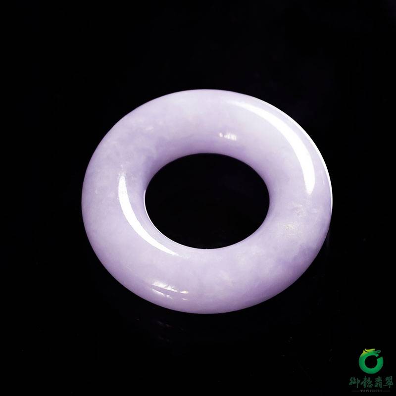 缅甸翡翠A货糯冰种挂件 玉环 44克 图片2