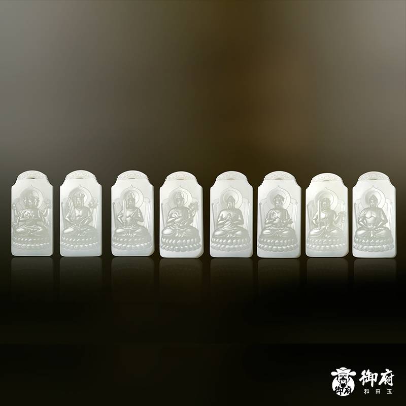 &ldquo;神工奖&rdquo;金奖 付雪飞工作室 重 1596.9克 新疆和田玉羊脂白玉籽料 八大守护神 图片17