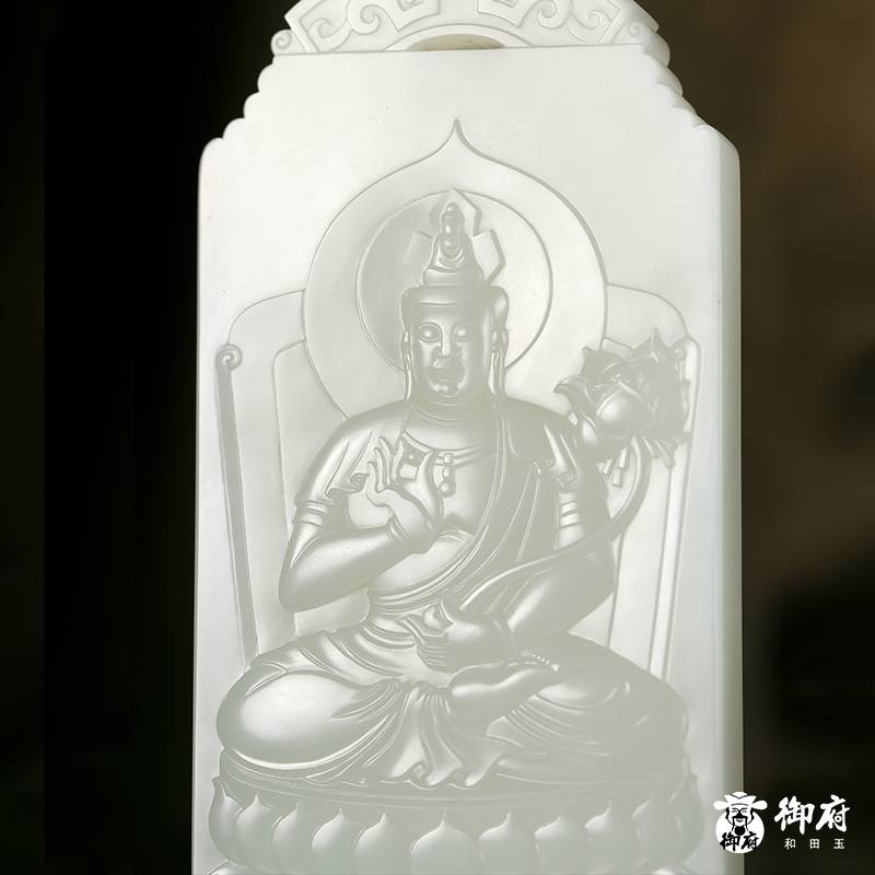 &ldquo;神工奖&rdquo;金奖 付雪飞工作室 重 1596.9克 新疆和田玉羊脂白玉籽料 八大守护神 图片9