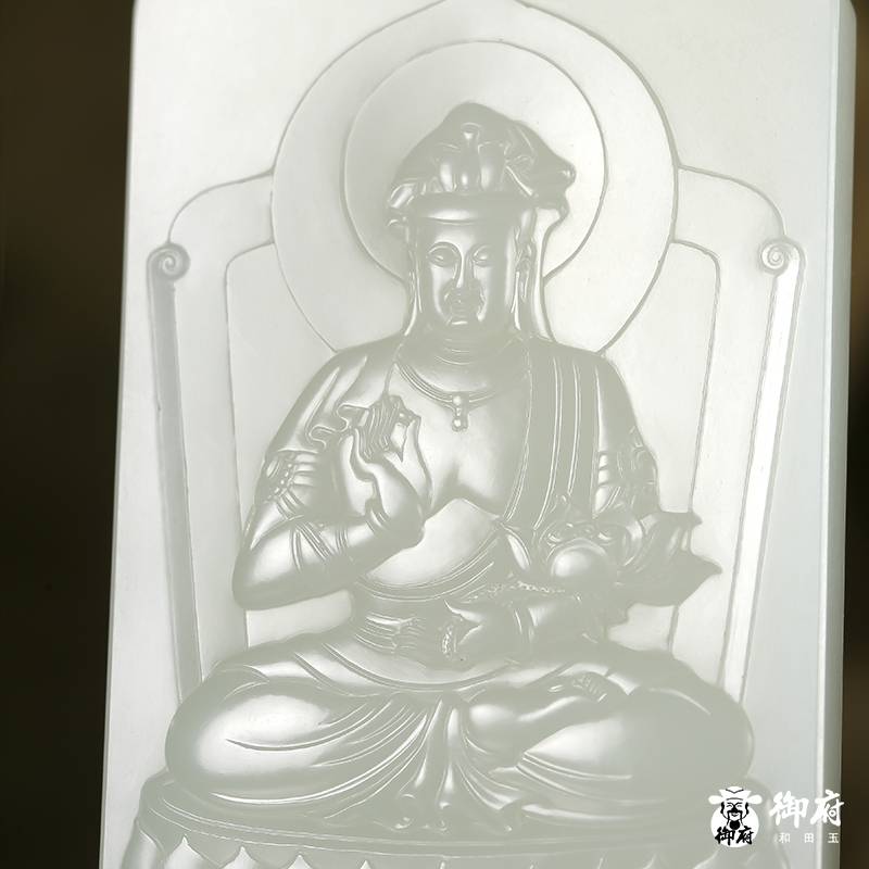 &ldquo;神工奖&rdquo;金奖 付雪飞工作室 重 1596.9克 新疆和田玉羊脂白玉籽料 八大守护神 图片7