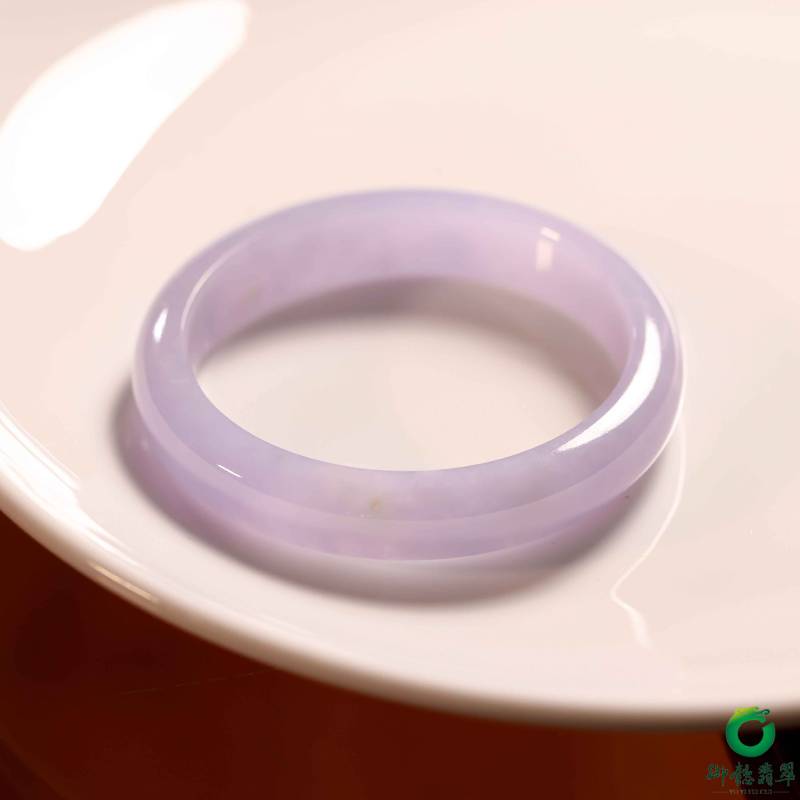 缅甸天然A货翡翠糯冰种紫罗兰内径54mm 44.2克 图片5