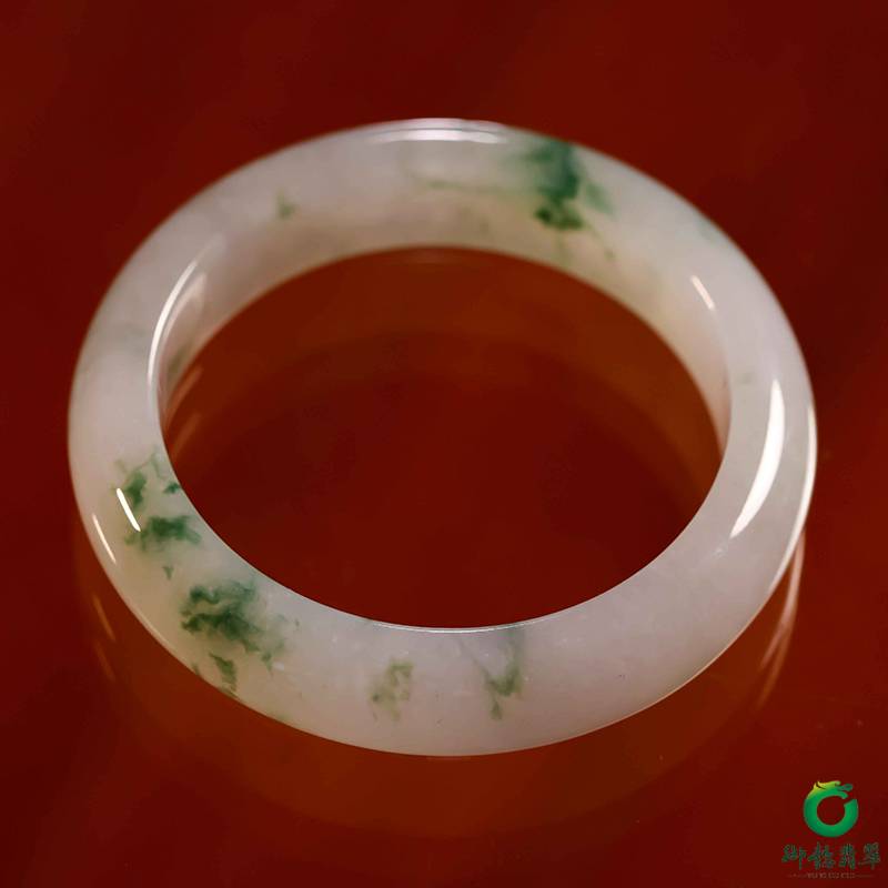 缅甸天然A货冰种飘花 手镯 内径57.5mm 78.4克 图片6