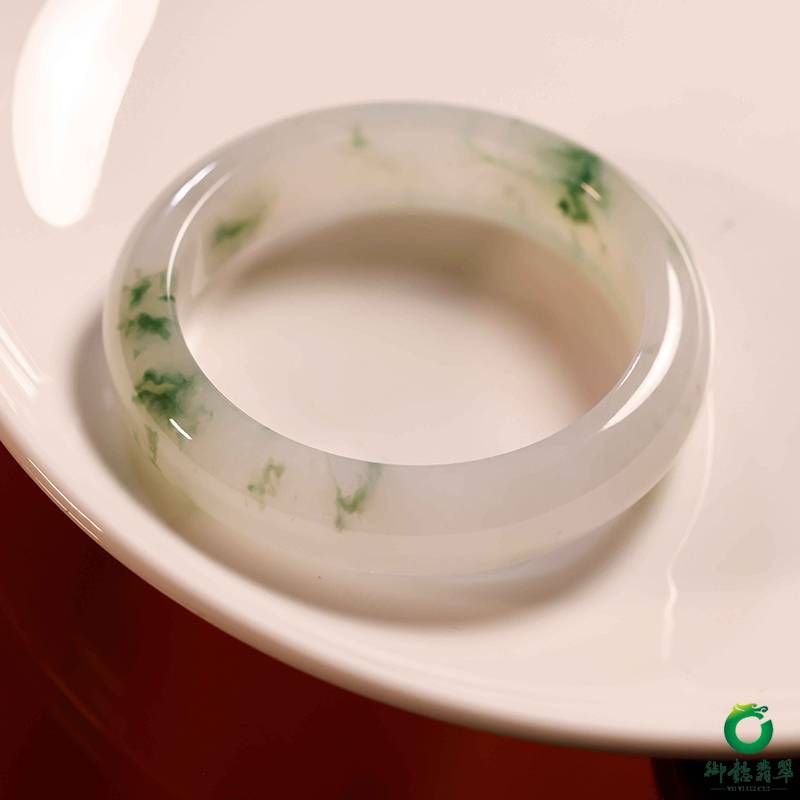 缅甸天然A货冰种飘花 手镯 内径57.5mm 78.4克 图片3
