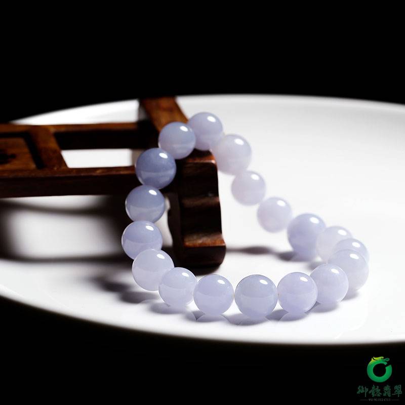 A货翡翠冰糯种紫罗兰手串 图片3