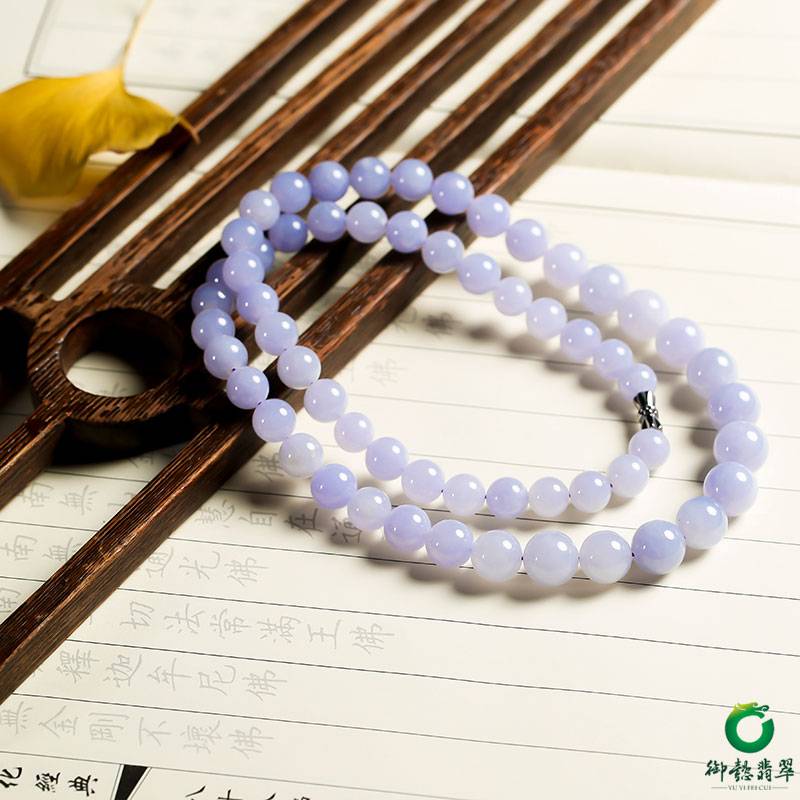 A货翡翠冰糯种紫罗兰塔珠项链 101.8克 图片6