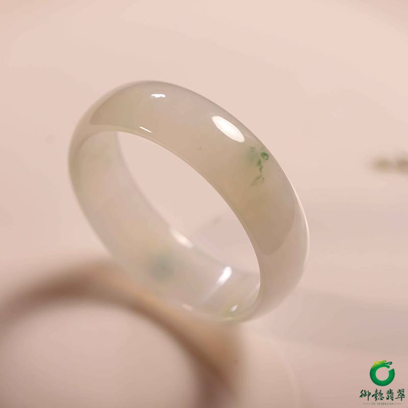 缅甸天然A货冰种飘花 手镯 内径46mm 图片7