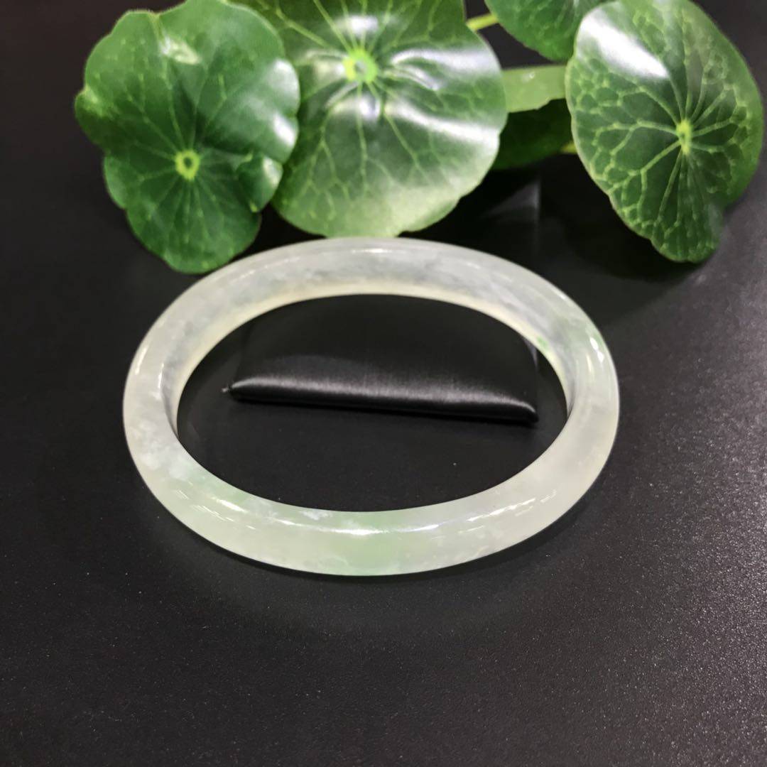 翡翠冰种飘阳绿 25.9克 手镯54mm 图片5