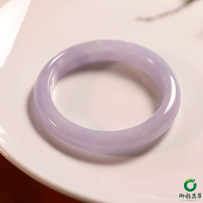 缅甸天然A货翡翠糯冰种紫罗兰手镯54.5mm 图片6