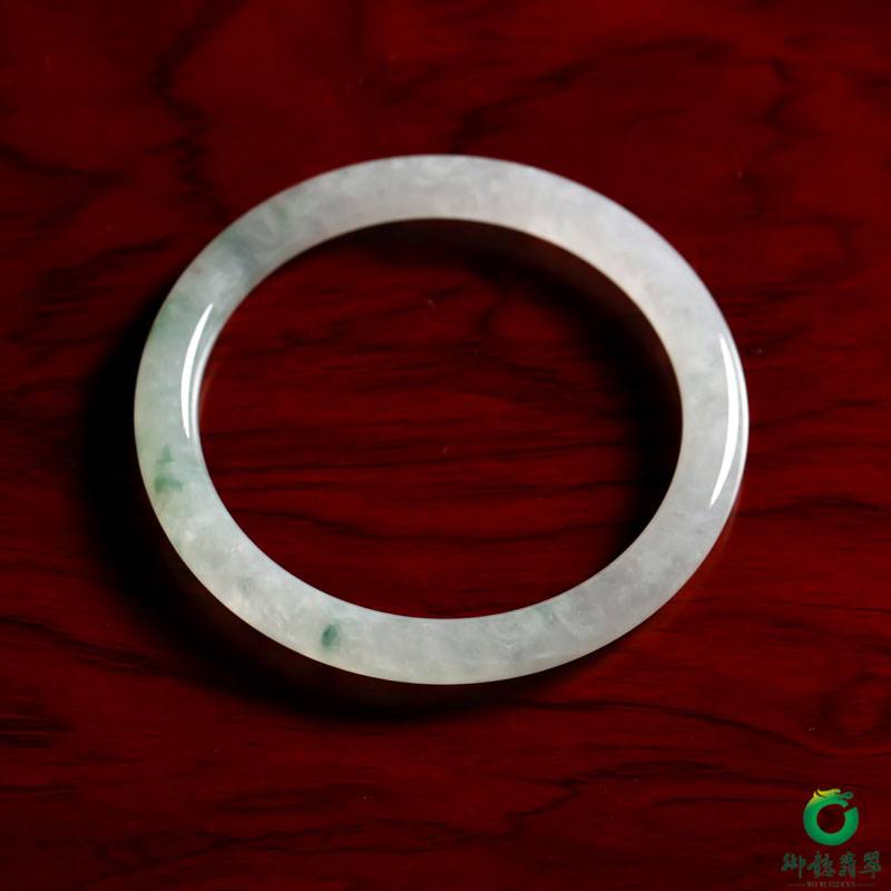 缅甸翡翠A货冰种飘花手镯 内径56mm 27.8克 图片2