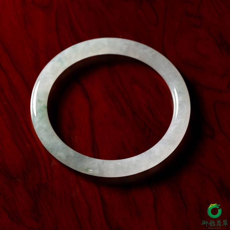 缅甸翡翠A货冰种飘花手镯 内径56mm 27.8克 图片6