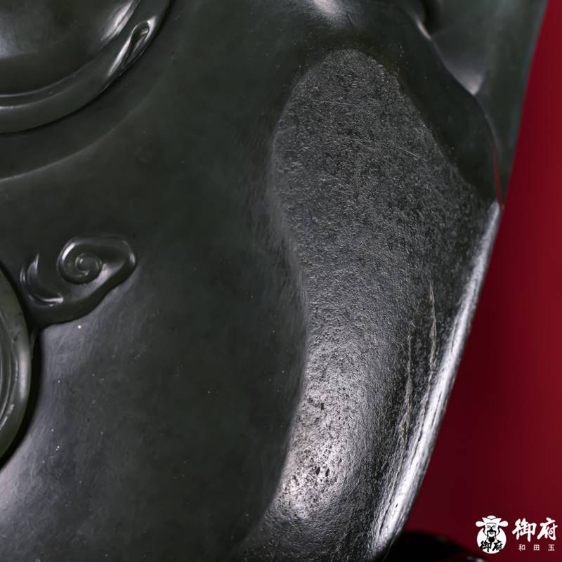 新疆和田玉原毛孔皮青玉籽玉摆件 净瓶观音 1207克 图片8