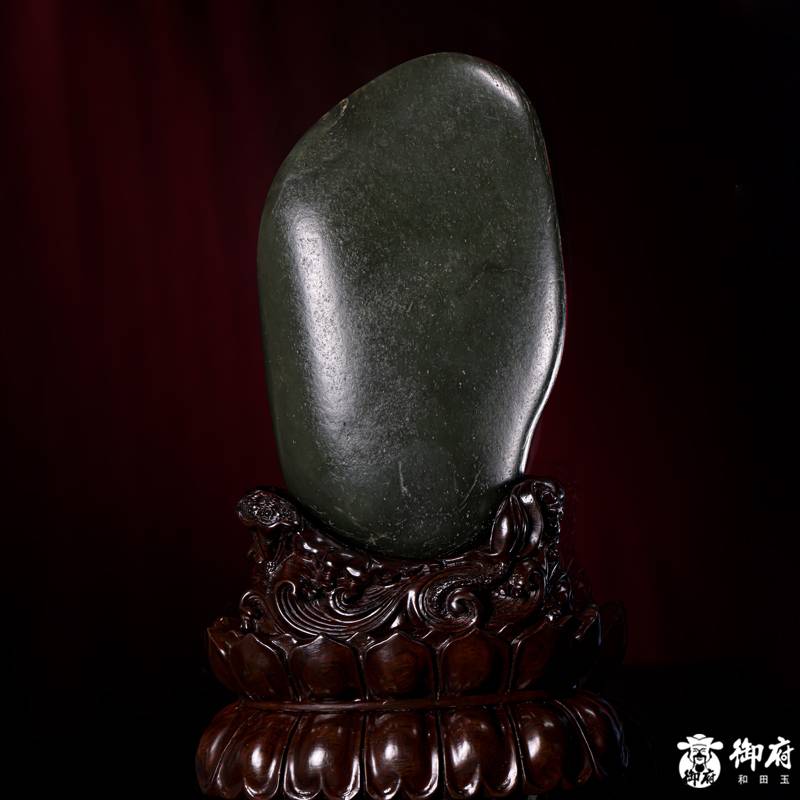新疆和田玉原毛孔皮青玉籽玉摆件 净瓶观音 1207克 图片9